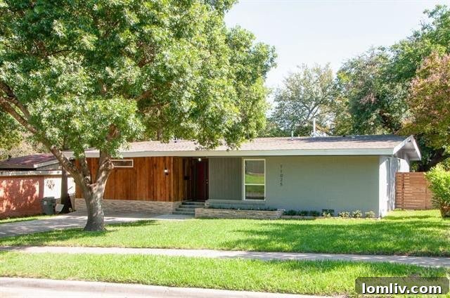 Midcentury Ranch Home Exterior in Lake Highlands