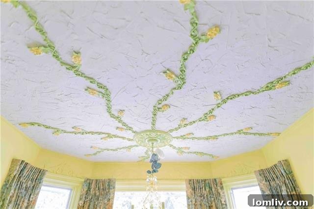 A stunning crochet ceiling, an unexpected and artistic feature within the Lion Gate Estate