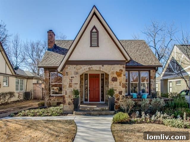 Charming Tudor home exterior in Hollywood Heights, Dallas