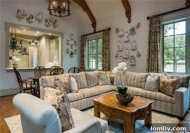 Lavish Interiors of Dallas French Chateau Living Room