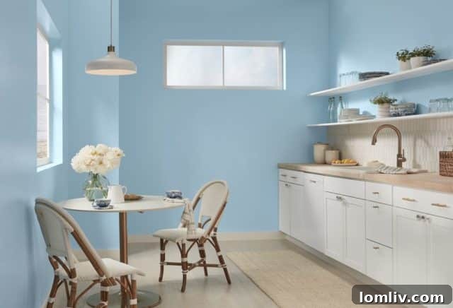 Valspar's Angelic Blue, a serene and popular choice among trending paint colors