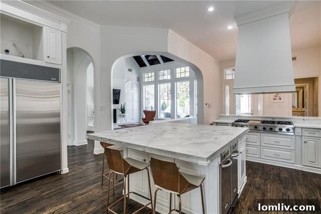 Modern Gourmet Kitchen with Island and High-End Appliances