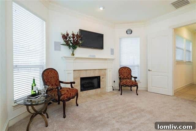 Luxurious Master Bedroom with Fireplace