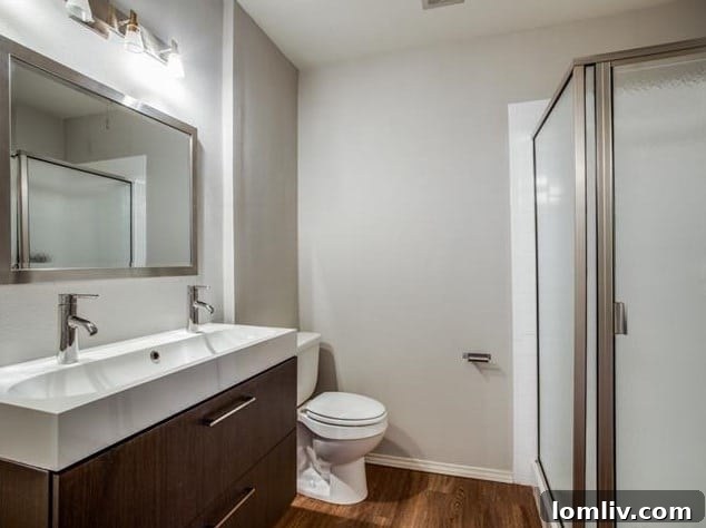 Stylish bathroom with a walk-in shower