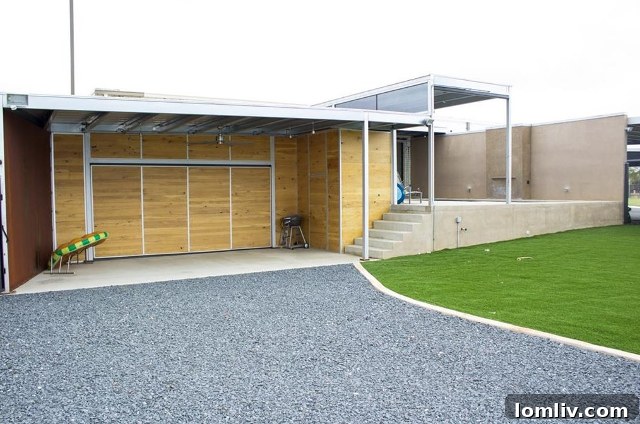 Secondary Outdoor Garage Space Ideal for an Outdoor Kitchen or Entertainment Area at 2292 Vantage