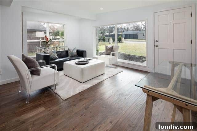 Bright and Airy Living Room with Hardwood Floors