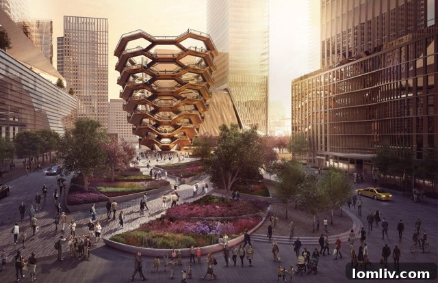 Hudson Yards New York City, designed by Nelson Byrd Woltz, an example of innovative urban green space creation.