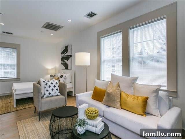 Lakewood Tudor's Modern Renaissance 24 Inviting living area in the guest apartment