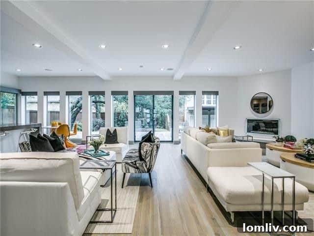 Lakewood Tudor's Modern Renaissance 8 Spacious and modern family room with large windows