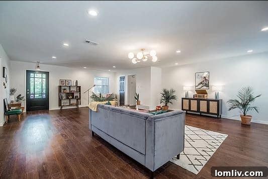 Bright and airy open concept living space in renovated Fort Worth home