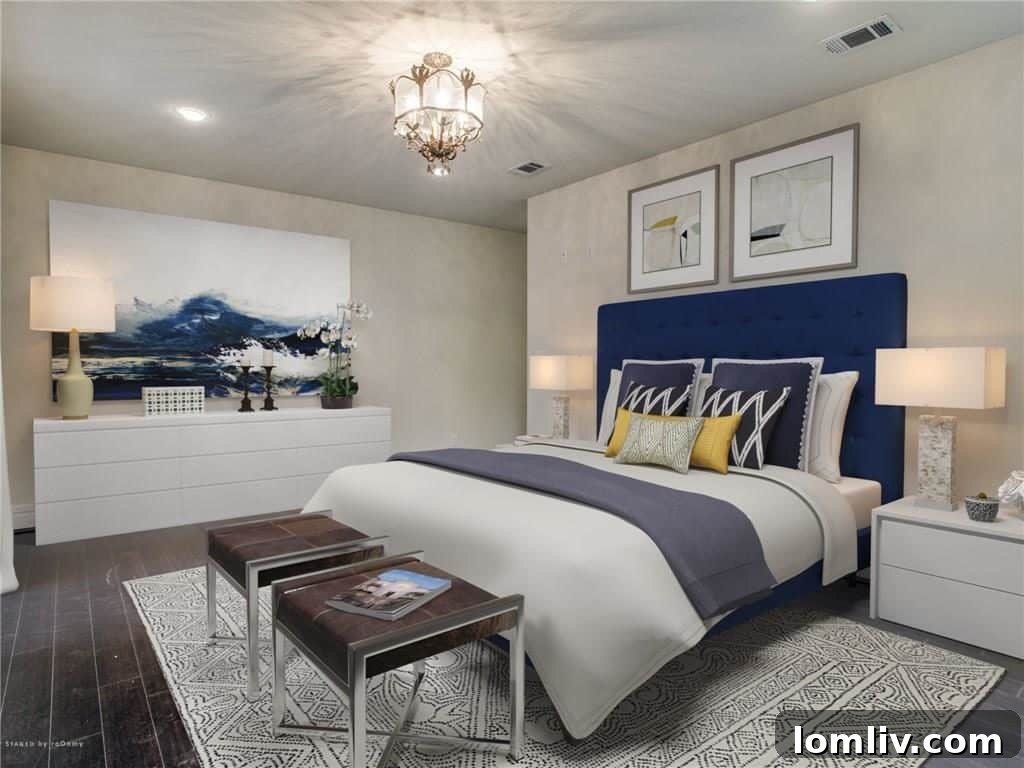 Modern kitchen with black granite countertops and LG stainless steel appliances