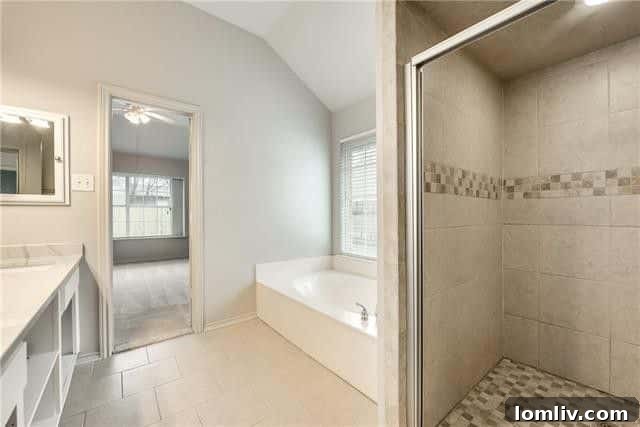 Spacious master bedroom with abundant natural light at 2520 Classic Court W, Bedford, TX.