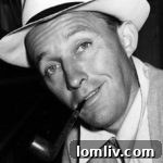 Classic black and white portrait of Bing Crosby, the famous singer and actor, who owned ranches in Elko, Nevada.