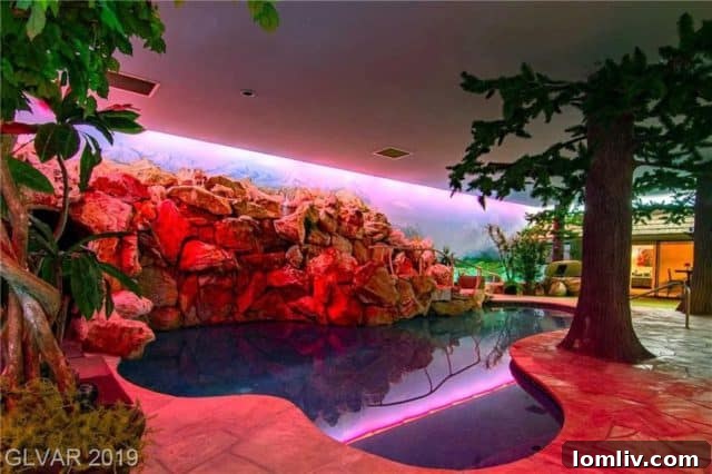 Underground property with recreational space and artificial landscaping