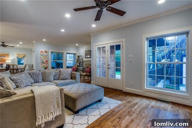 Inviting Family Room with Fireplace and Built-ins