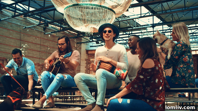 The band CASTRO, featuring Jason Castro (right) and Michael Castro (left), performing live