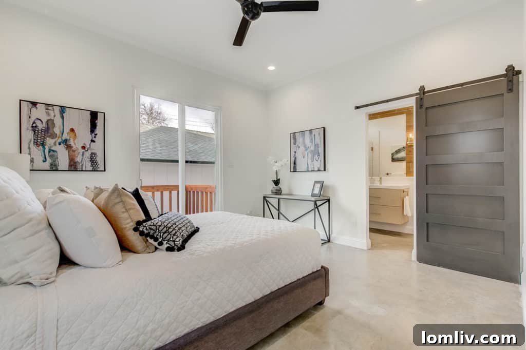 Luxurious main level master suite in a Fort Worth townhome