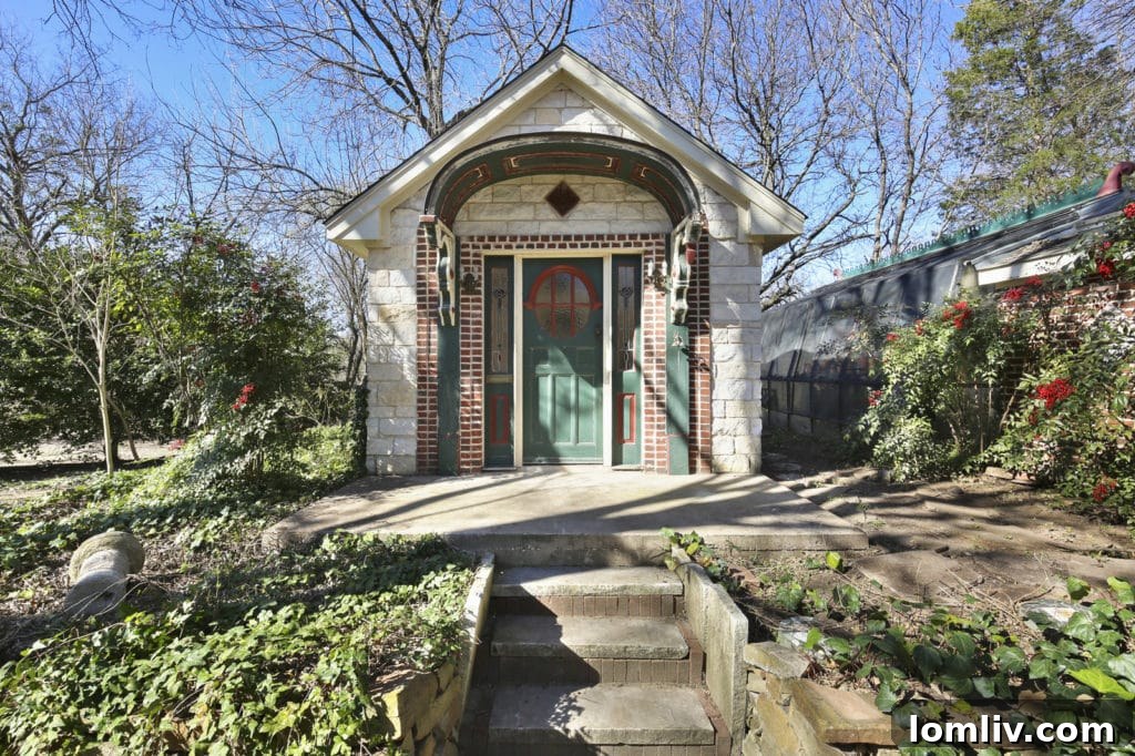 Architecturally interesting interior space, possibly a study or library, with unique window designs