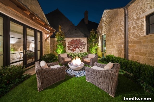 Luxury Home with Modern Landscaping featuring Artificial Turf