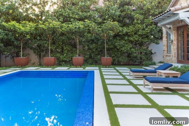 Artificial Turf in a Modern Backyard Landscape