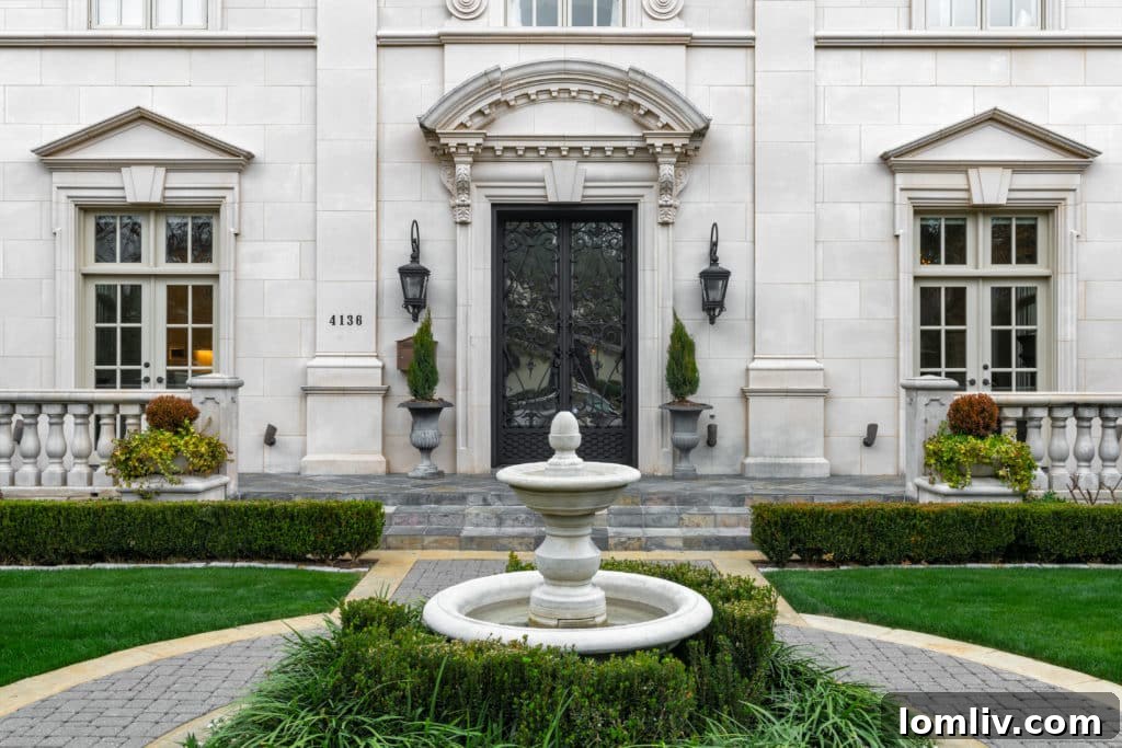 Bright and Grand Foyer with Neutral Palette in a Luxury Dallas Home