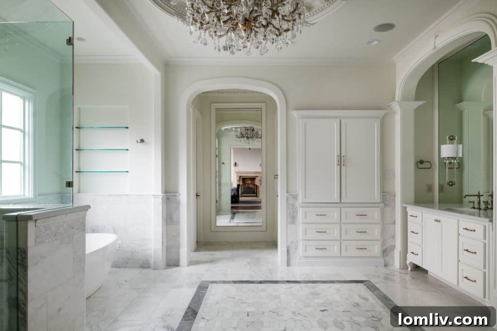 Elegant Master Bathroom with Modern Fixtures in a High-End Dallas Home