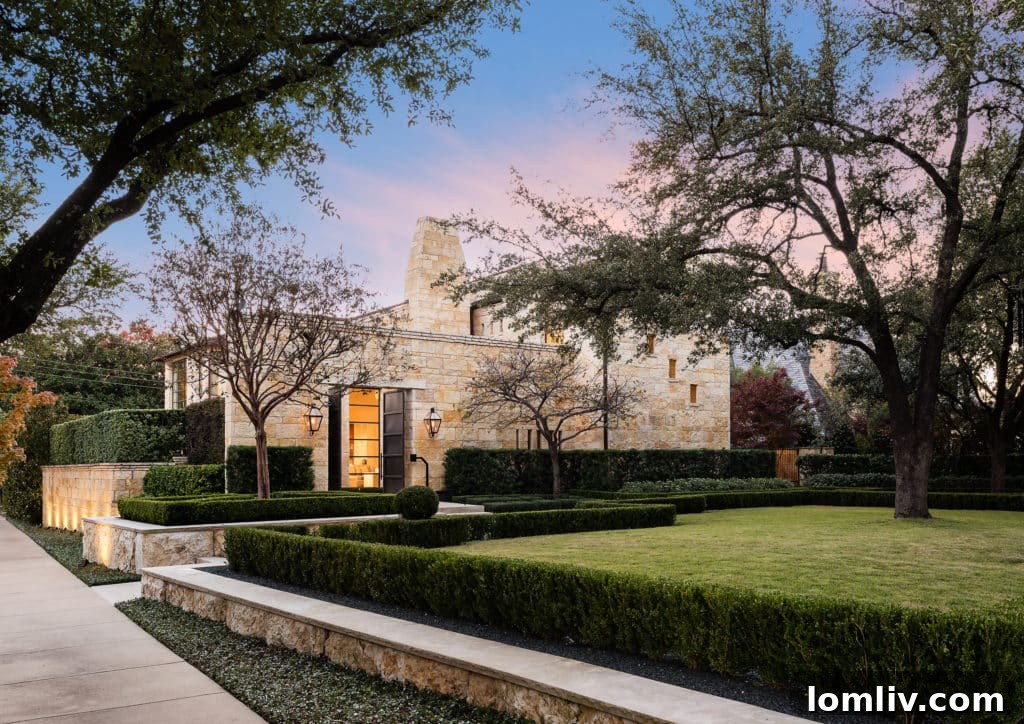 Stunning Highland Park Texas Modern luxury home exterior at 3701 Lexington Avenue