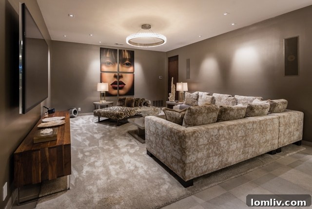 Modern home media room for entertainment