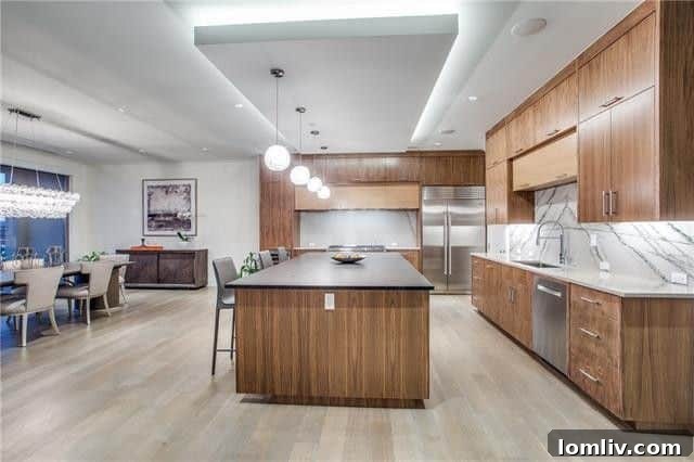 Modern open-plan living and dining area in a high-rise condo