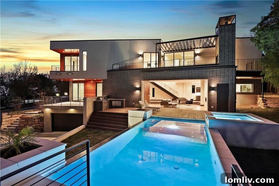 Entryway with art wall and cascading water feature