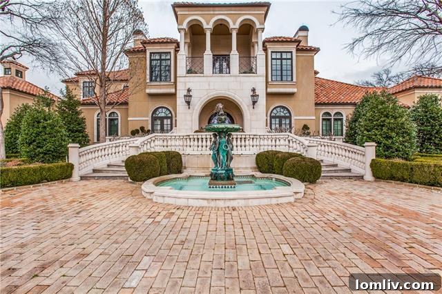 Luxurious Italianate Estate Exterior in Fort Worth's Somerset Estates