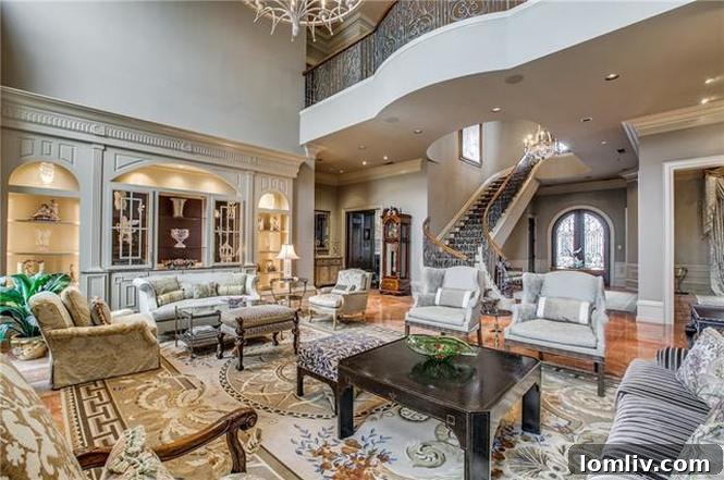 Architectural Details in Grand Living Room