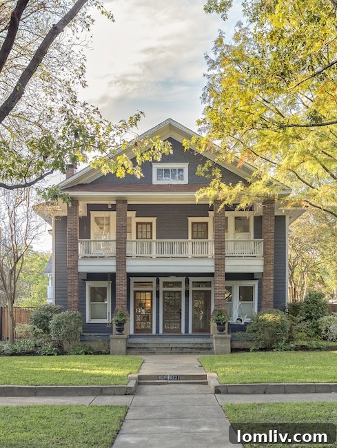 Distinctive architecture of a Munger Place residence, Dallas