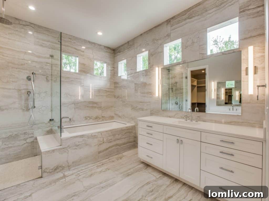 Modern Bathroom Shower - Guest Suite