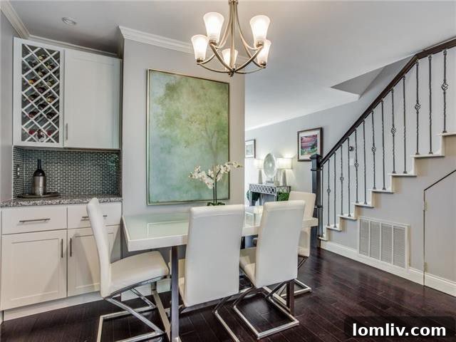 Modern Kitchen and Dining Area with Built-in Bar