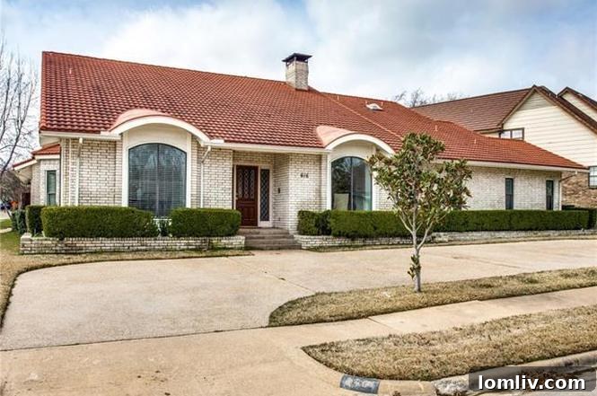 Mediterranean-inspired ranch home exterior in University Hills, Irving TX