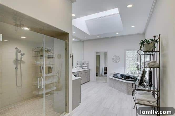 Spacious master bathroom with contemporary finishes