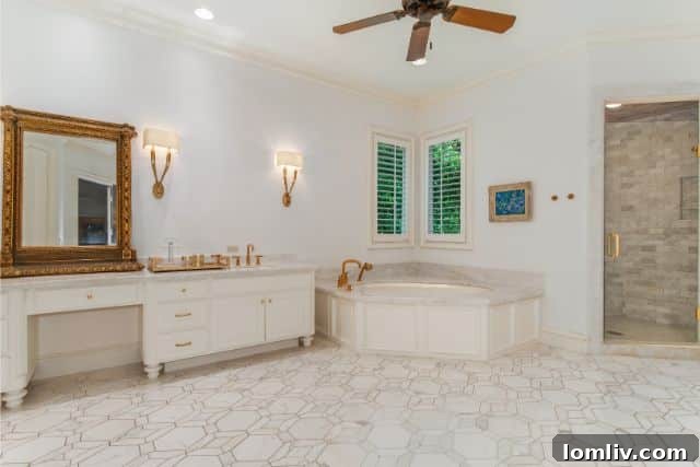 Saint Johns Spanish Villa: A Jewel of Design and Grandeur 10 Luxury Master Suite with Vaulted Ceilings and Glass Fireplace