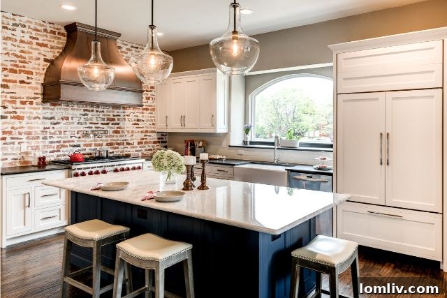 Joseph and Berry Luxury Remodeling Featured by Dallas Builders Association 2 Colleyville-Texas-custom-kitchen-remodeling-white-cabinetry-blue-island
