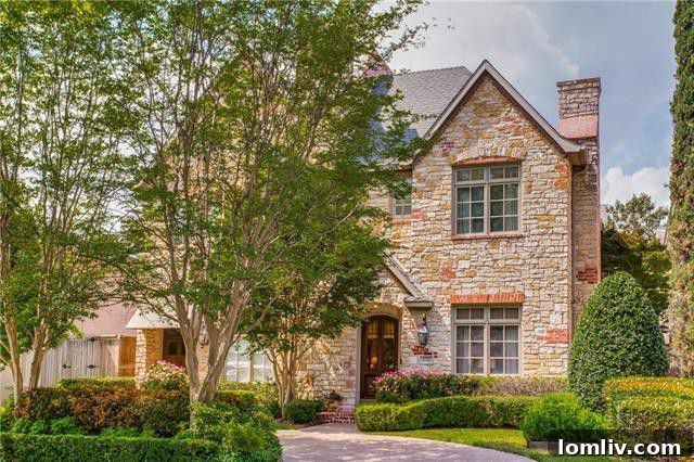 Stone-Clad Family Home with Circle Drive in University Park