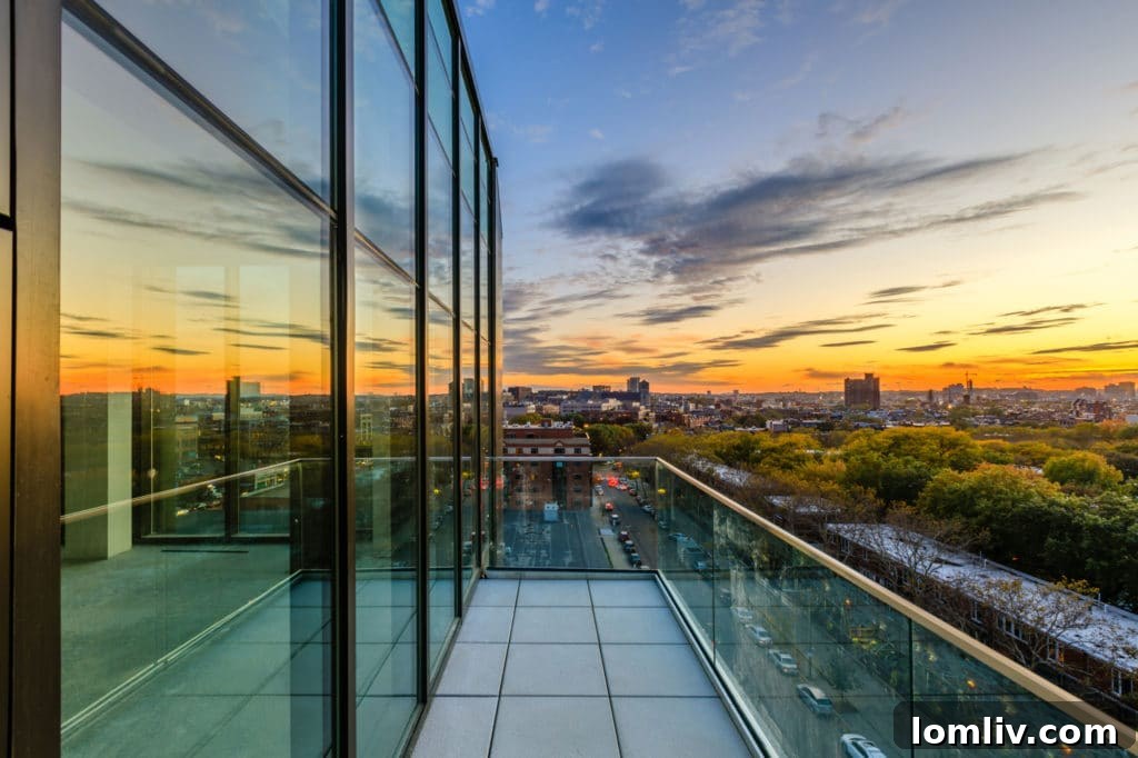 Modern apartment living space within a converted church, showing high ceilings and architectural details.