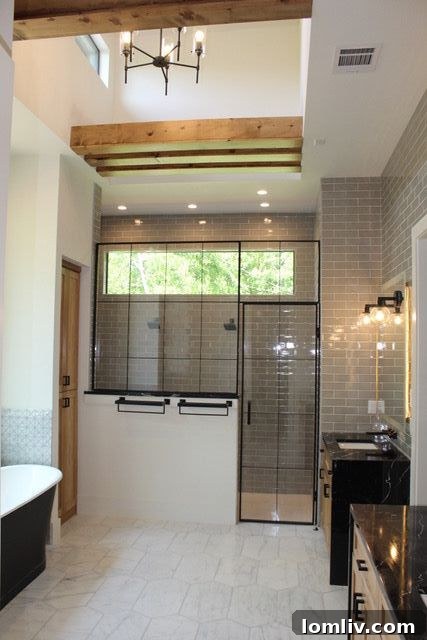 Contemporary Living Space with High Ceilings