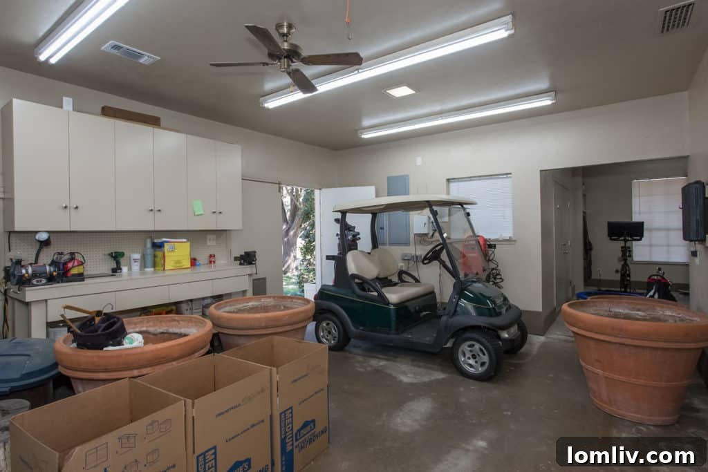 Essential golf cart garage for exclusive living on the Shady Oaks Golf Course.