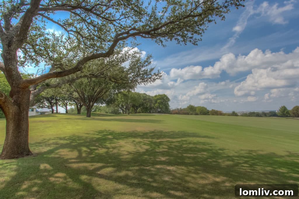 Expansive and picturesque view of the 8th fairway from the luxurious 6158 Indian Creek Drive residence.