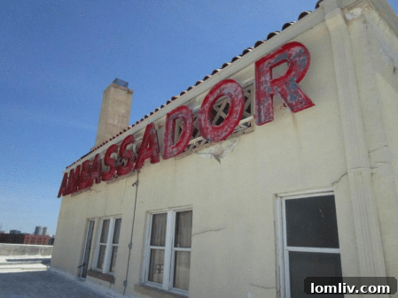 Historic interior or detail shot of the Ambassador Hotel, reflecting its past grandeur.