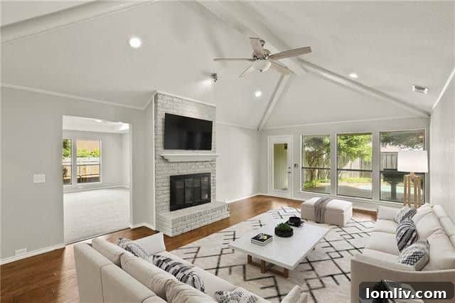 West Plano Gem: Walk to Dining & Entertainment for Just $315K 3 Bright and Modern Living Room with Arched Ceilings