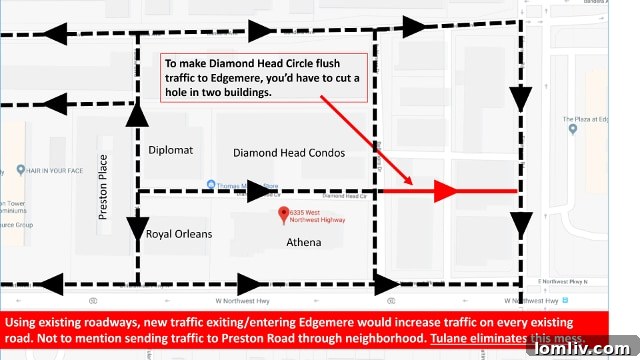 Neighbors Condemn PD-15 Traffic Study, Expert Credentials No Deterrent 3 Diagram illustrating traffic flow with Edgemere Road signal