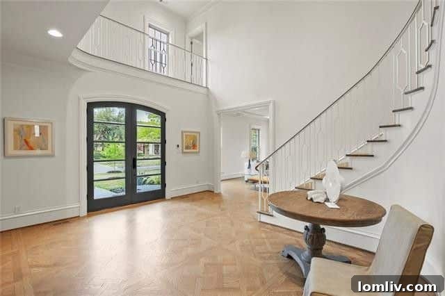 Elegant entry foyer of the French Eclectic manor at 3836 Centenary Avenue, featuring sophisticated decor