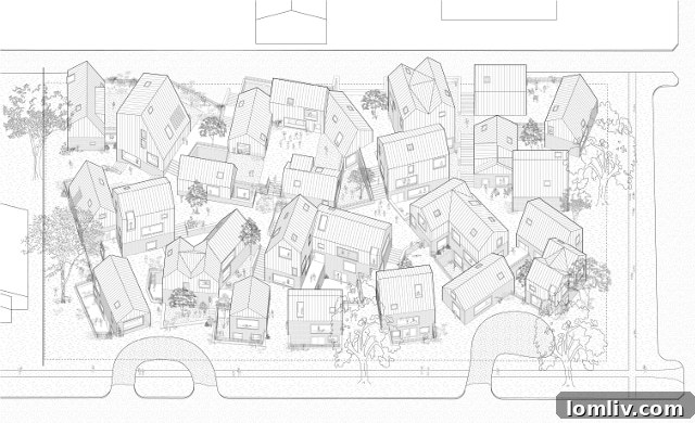 Krishnan Mistry and Alison Walvoord's 'A Home is Not a House' shows clever use of public spaces and varied home orientations for privacy and community.