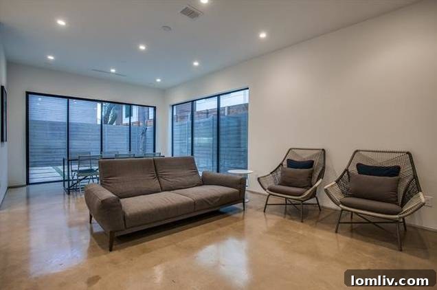 Bright Interior with Large Windows 4685 Deere Street Modern Home Interior Detail